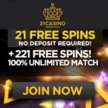 21 casino 221 free spins